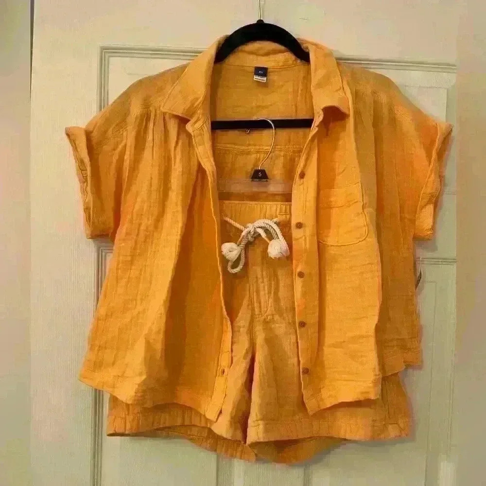 Old Navy Orange Linen Set - Picture 3 of 9